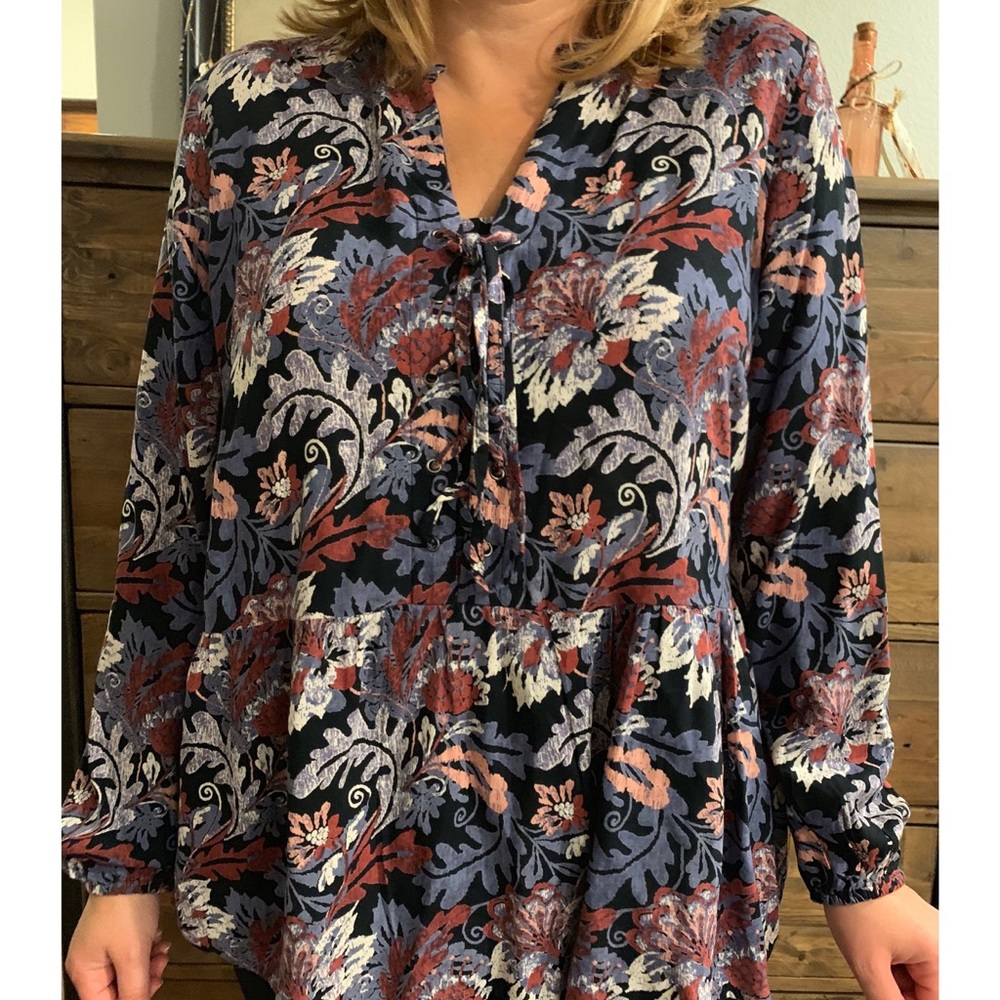 Peasant style long sleeved blouse